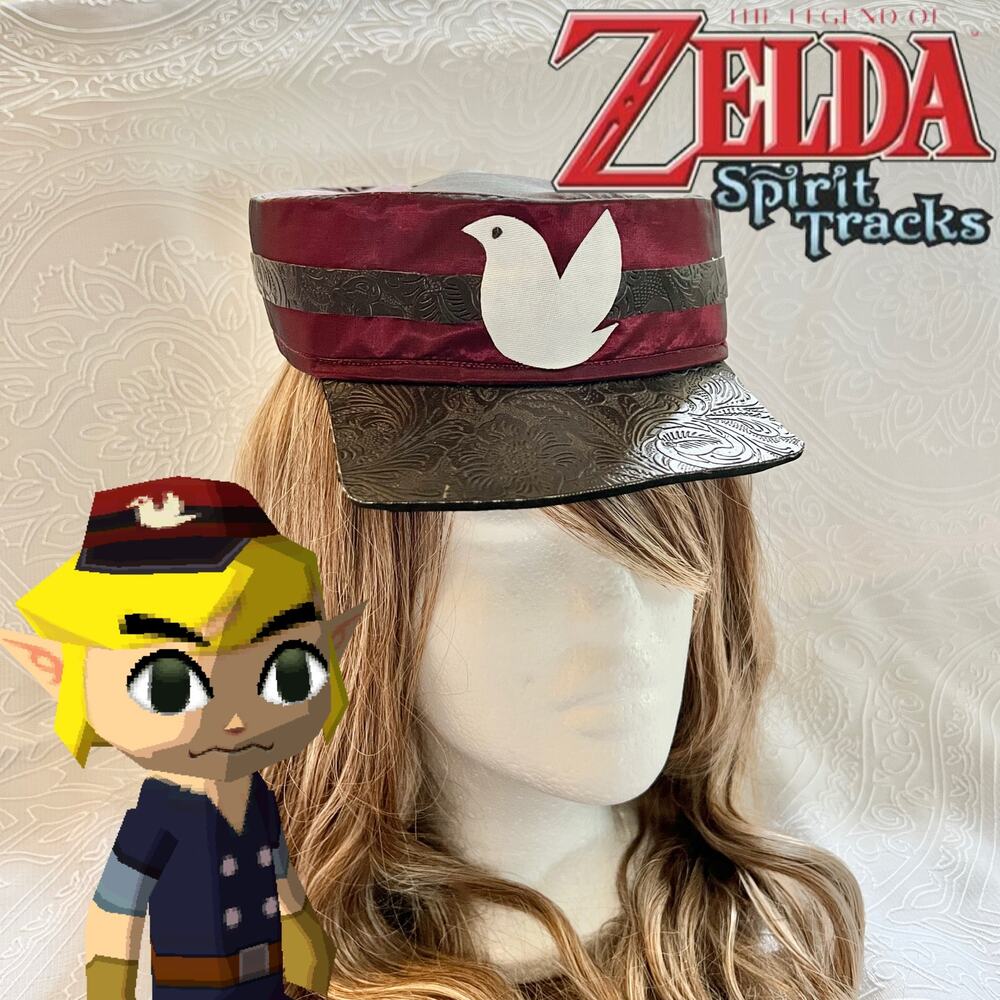 Zelda Spirit Tracks Link Cosplay Conductor Hat Handmade Costume Cap